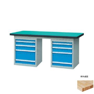 锐德 50mm榉木桌面双侧4抽柜重型工作桌2100W×750D×800H，载重:1000kg，不含安装 RD2104AJ