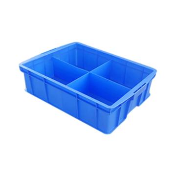 英达斯贝克 塑料固定式分格周转箱外尺寸:565×420×155mm 570四格箱-蓝色