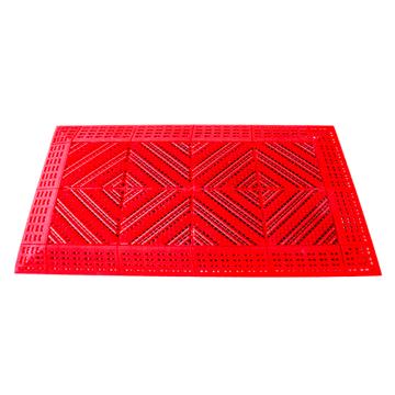 Raxwell 三合一刮雪拼块地垫三刷红底红刷 单片尺寸15*15cm 厚度25mm配辅料，箱规60片/箱 RJMH0035