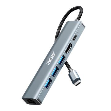 Acer/宏碁 60HZ6口拓展坞PD100W *1 USB3.0*2 HDMI *1 千兆网口*1 HY41-T6（千兆版）-60HZ