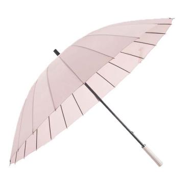 三极户外 24骨雨伞长柄雨伞 TP7017 橡皮粉