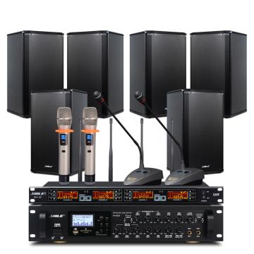 世林 会议音箱套装会议音响系统定阻功放+壁挂音响 AV-8820+BX-108*6+SH-10