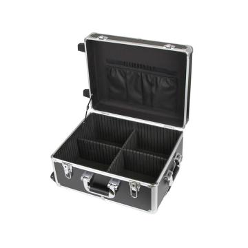 安赛瑞 便携滑轮拉杆工具箱材质:铝合金，规格:45×36×23cm(外径)，黑色配隔板 28503