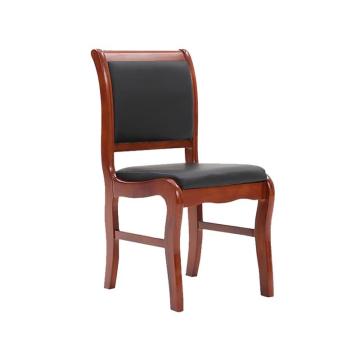 企诺 木质皮革办公椅培训椅实木椅450*430*900mm QN-DA106C