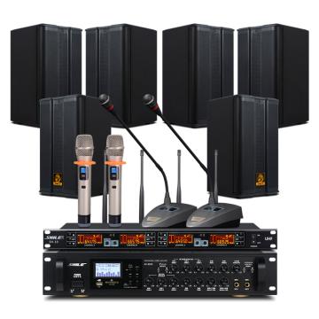 世林 会议音箱套装无线话筒音响功放套装 AV-8820+BX-503*6+SH-10（黑）