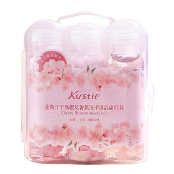 蔻斯汀 洗护沐浴旅行装(洗发露50g+护发乳50g+沐浴露50g) 千岛樱花香氛