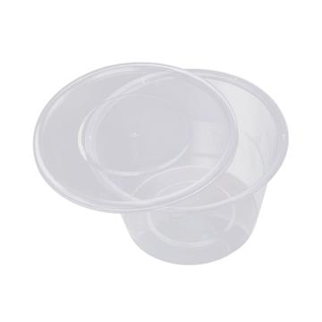 大船 圆形透明带盖一次性餐盒300套/箱 1000ml 上口径15cm 下口径10.4cm 高8.7cm