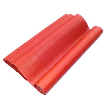 金能电力 常规条纹防滑型绝缘橡胶板绝缘垫 JN-JDF红色,厚度10mm,宽1m,测试电压35kV