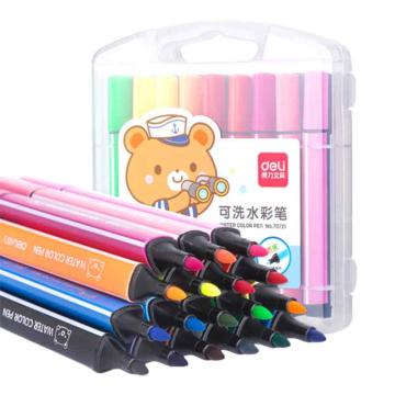 deli/得力 18色卡通粗三角杆水彩笔(混) 70721