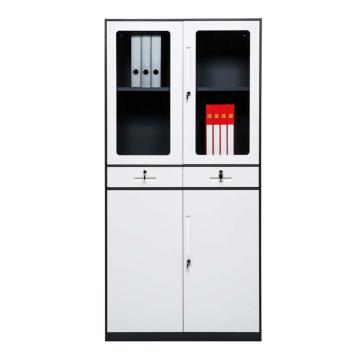 虎啸 中二斗文件柜办公柜厚度0.8mm 900*400*1850mm 蓝白套色 HXJG01