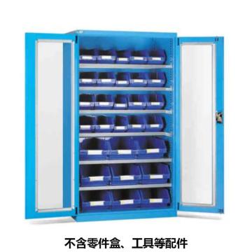 位邦 储物柜，1023×550×1800mm，蓝色，对开玻璃门柜，6层层板 77.6712.02