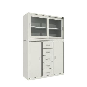 Raxwell 佰斯特联名 防静电工具柜，(上玻璃双开门柜，下五抽双开门柜)，钢板厚(mm):1，CH-16-10E，不含安装 RHSA0013