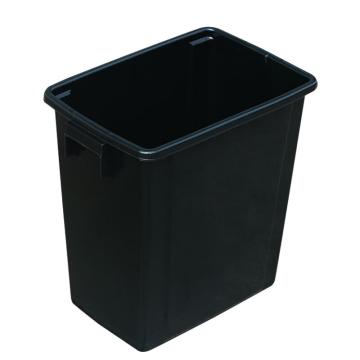 英达斯贝克 塑料加厚翻盖摇盖垃圾筒垃圾桶320*220*360mm 20L弹盖无盖黑