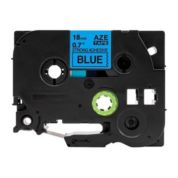 功成狮 强粘性标签色带，AZE-S541GCDY0257 宽度18mm 蓝底黑字，适用于兄弟TZA系列标签机 GCDY0257