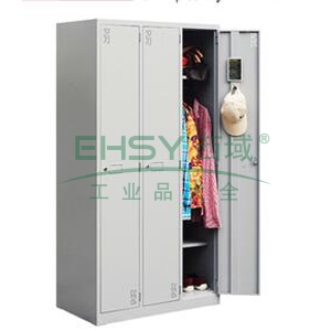 中阳 三门更衣柜900宽*500深*1800高 0.7mm厚度 灰白色 UGY-315*