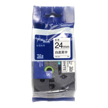 兄弟 标签色带白底/黑字 24mm TZE-251