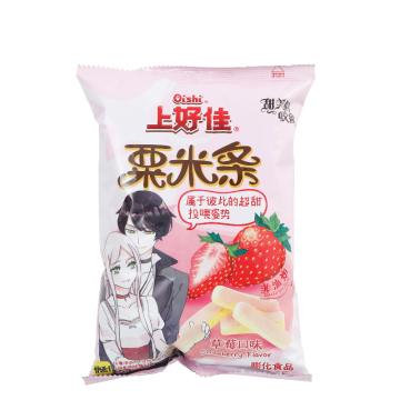 上好佳 休闲零食 粟米条，70g*12袋 草莓口味