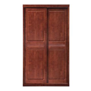 虎啸 实木推拉门两门更衣柜卧室小户型衣橱 1180*600*2100mm 胡桃色 HXMZZ-903
