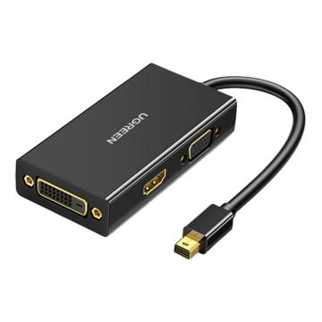 UGREEN Mini DP转HDMI/VGA/DVI三合一转换器线 20418