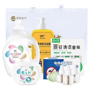 必敬 净享家套装含洗衣液*1洗衣凝珠*1夏日清凉套装*1沐浴露*2电蚊液套装*1 净享B