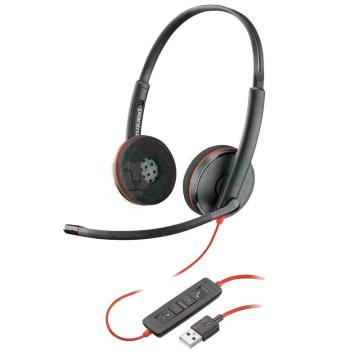 缤特力 话务耳机头戴式双耳线控耳麦/降噪麦克风 Blackwire C3220 USB-A