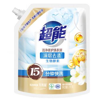 超能 洁净柔护洗衣液 鲜艳亮丽2kg（升级款）
