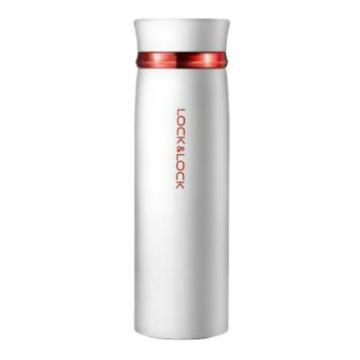 LOCKLOCK LOCK&LOCK 菲特旋转轻量杯便携水杯大容量保温杯 450ml 白红色 LHC4131WR-OCH