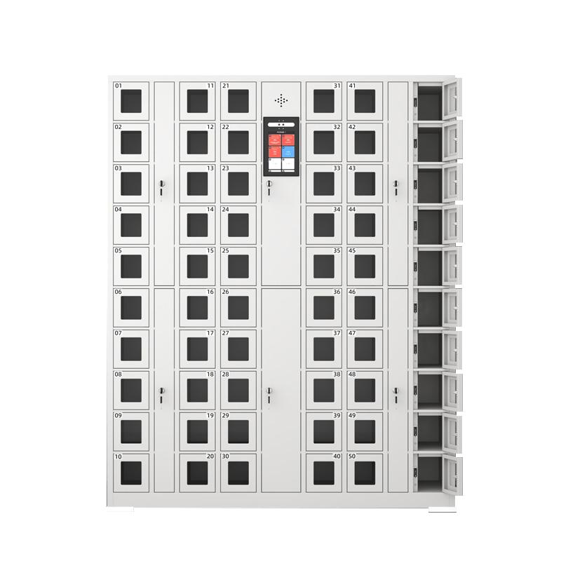 京图尚冠 智能手机柜60门人脸识别灰白色1445*300*1800mm TD533