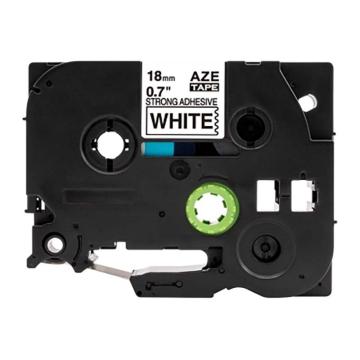 功成狮 强粘性标签色带，AZE-S241GCDY0255 宽度18mm 白底黑字，适用于兄弟TZA系列标签机 GCDY0255