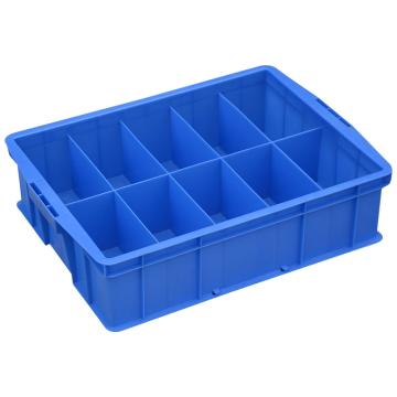 Raxwell 10格固定分格周转箱，565×420×155mm，蓝色 RHSS4444