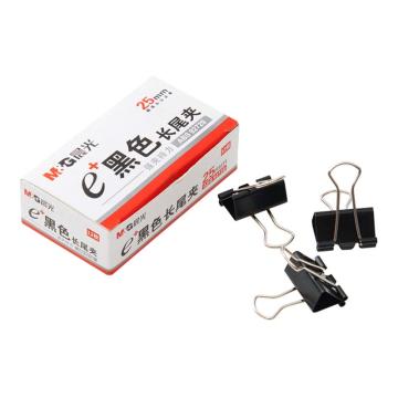 MG Eplus黑色长尾夹25mm（盒装） ABS92729