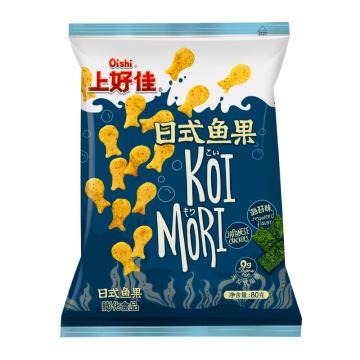 上好佳 休闲零食 日式鱼果，80g*12袋 海苔味