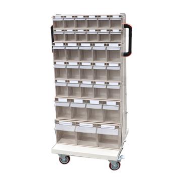 gongchenghu 透明组合式工具车，尺寸(mm):605×600×1350，载重400kg 双面共68盒
