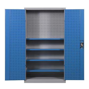 京图尚冠 多功能重型工具柜带工具挂板内四层板1000×500×1800mm灰蓝套色 JG247