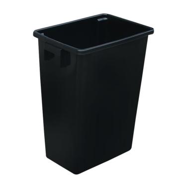 英达斯贝克 塑料加厚翻盖摇盖垃圾筒垃圾桶450*310*600mm 60L弹盖无盖黑