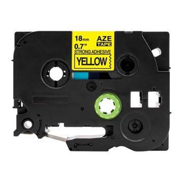 功成狮 强粘性标签色带，AZE-S641GCDY0258 宽度18mm 黄底黑字，适用于兄弟TZA系列标签机 GCDY0258