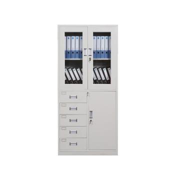 企诺 办公室文件柜铁皮柜档案资料柜带锁钢制850*390*1800mm 厚度0.4mm QN-GB-111