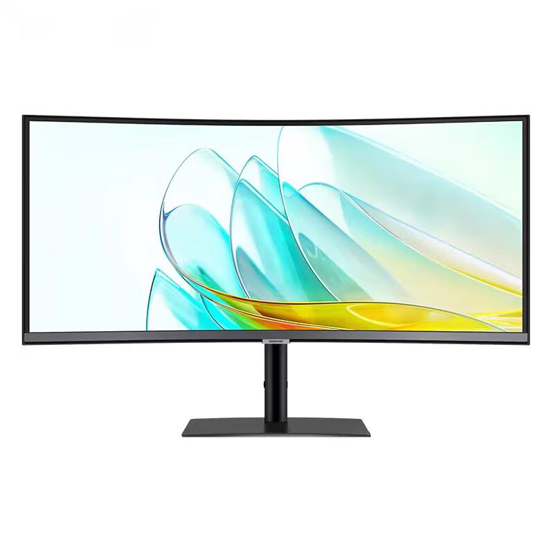 SAMSUNG/三星 显示器/32英寸/4K分辨率/100Hz刷新率/曲面带鱼屏/90WType-C接口/旋转升降支架底座 S34C650UAC