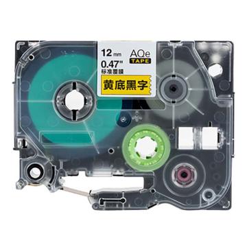 功成狮 标签色带，WZE-631GCDY0234 宽度12mm 黄底黑字，适用于兄弟ＴＺ系列标签机 GCDY0234