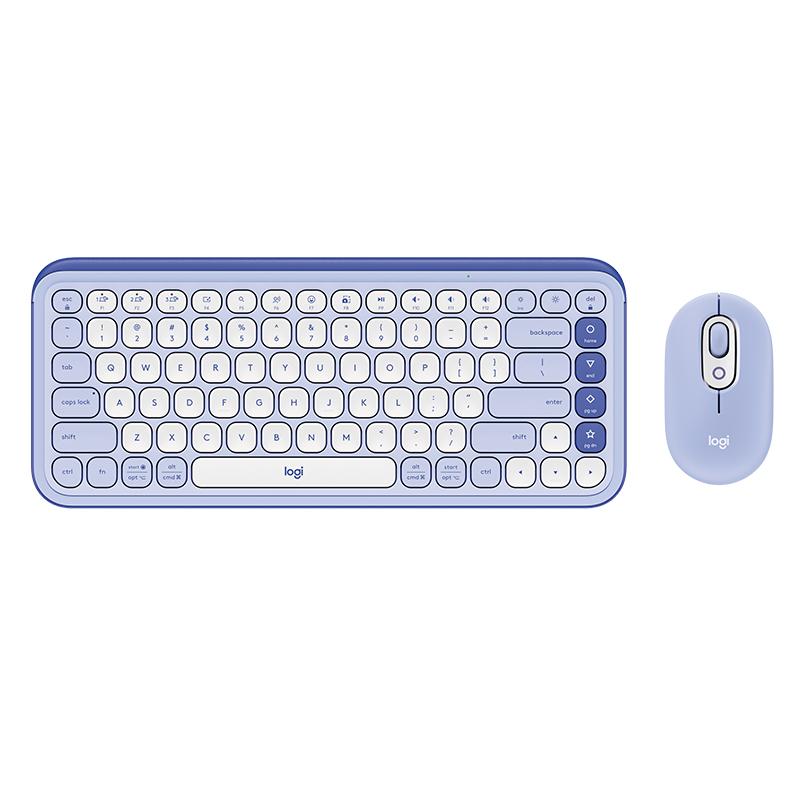 Logitech/罗技 无线蓝牙双模键鼠套装 POP Icon Combo紫色
