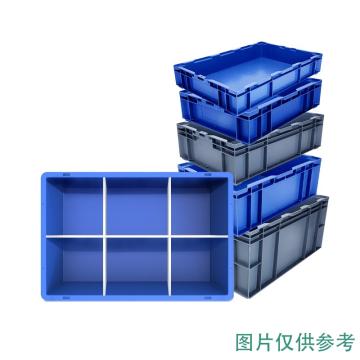 Raxwell EU系列灰色周转箱EU4622外尺寸(mm)：600×400×230，带6分格板 RHSS4221