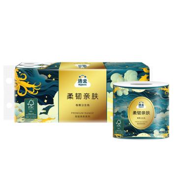 洁云 3层230节 新商务压花FSC卷筒卫生纸（独立装）114mm×100mm H110004FMC