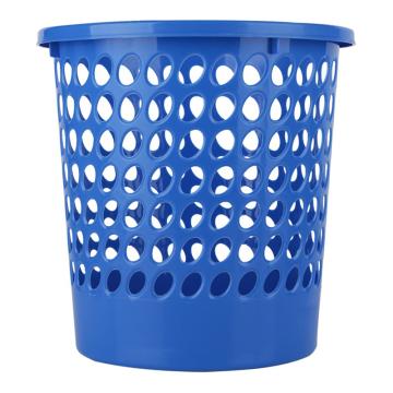 deli/得力 蓝色圆形塑料垃圾桶容量8.5L 材质PP，上直径23cm 高25cm 9556