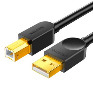 山泽 打印机数据线USB2.0 高速打印机数据线AM/BM方口USB黑色1.5米 SD-15C