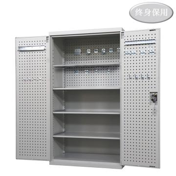 Raxwell 灰色双开门带挂板置物柜(四层板)尺寸(长×宽×高mm):1000×600×1800 RHST0016