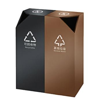 月桐 不锈钢几何垃圾桶双桶 YTA-103DE