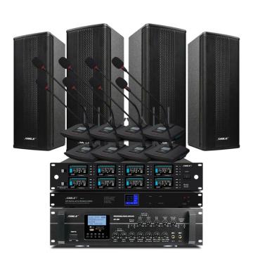 世林 会议音箱套装一拖八无线会议鹅颈话筒功放音箱套装 AV-106+BX-404+SH-29+YW-4
