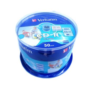 威宝 空白光盘 52速 CD 可打印 700M 50片桶装 63307