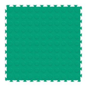 盛仕 方块地垫 50X50CM厚度5MM，明扣燕尾式 圆币纹 绿色