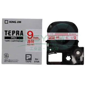 锦宫 标签色带红字透明底 9mm×8m ST9R